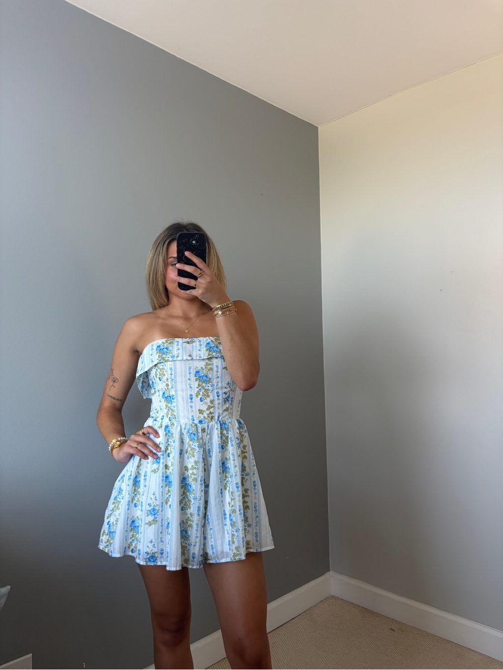 These three floral romper